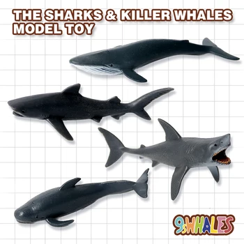 Edukativne Model Igračke Simulacija Životinje PVC Shark Fin Pilot Kit Čeljusti Plavi Kit je Znanstveno-Popularno Ukras Poklon