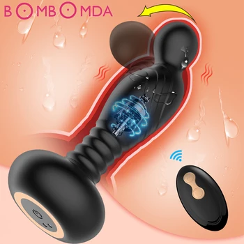 Maser Prostate Stimulans Analni Vibrator Daljinski Upravljač Vibracija Masaža Prstiju USB Punjenje Seks Igračke i Muški Par Analni Čep