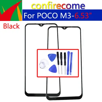Zamjena Za POCO M3 zaslon Osjetljiv na dodir Prednji Stakleni panel LCD Vanjski objektiv