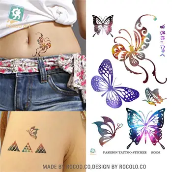 ljetni stil Harajuku vodootporan privremene tetovaže za lady žena Šareni dizajn leptir tetovaža naljepnica Besplatna Dostava R3002