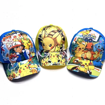 Kapu s pokemon Pikachu, Likovi u anime, Slatka Crtani uzorcima, Dječje sunčane kape, Pokloni za rođendan, Prilagodljiv uzoraka
