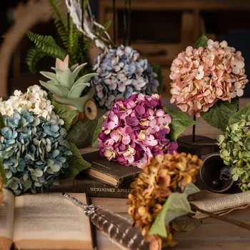 Umjetna Hortenzija Svila Cvijet Običnu Plastičnu Shop Umjetnih Boja Uređenje Cvjetnih Aranžmana Vjenčanje Umjetni Cvijet