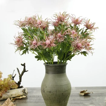 3pcs Umjetna Čičak, Eryngium Cvijeće Hlače Simulacija Cvijeće Večernje Isporuke Uređenje Doma Lažni Biljke