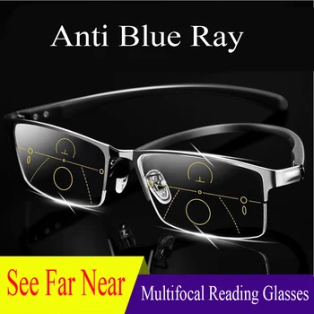 Modernizirana Anti-Blue Ray Progresivne Мультифокальные naočale Naočale za Čitanje Muške Naočale za Čitanje Bliskog Dalekog gledišta diopters 1,0-3,0