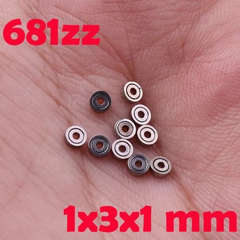 10шт 681ZZ Minijaturne Industrijski Mini kugličnih ležajeva Metalni Pogon Otvorene Микромоторы Ležaj 1x3x1 mm 