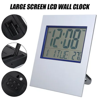 Home LCD Digitalni sat Alarm Sa Zaslonom Temperature I Vremena, Desktop Sat, Tajmer S Funkcijom Ponavljanja, Veliki Ekran Za uređenje Doma