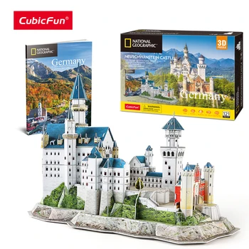 CubicFun 3D Puzzle Nacionalni Geografski Knjižica Njemačka Neuschwanstein Dvorac Arhitektura Model Građevinske Setove za Odrasle Djecu