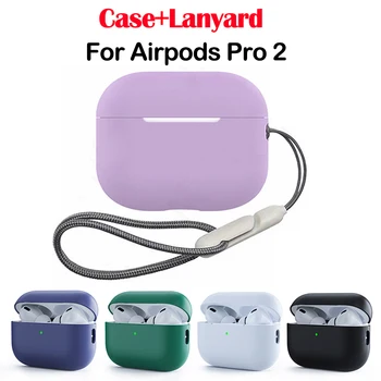 Silikonska torbica Za Airpods Pro 2 s sigurnosnim remenom za zaštitu od gubitka Remena za bežične slušalice Apple AirPods Pro 2 Fundas