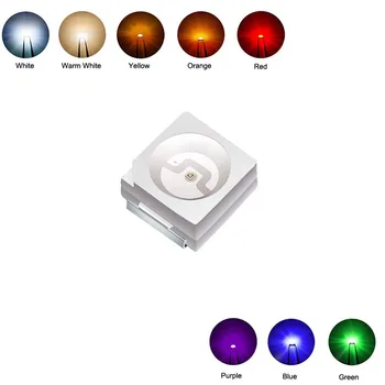 100pc Super Svijetle SMD 3528 LED Crvena/Narančasta/Plava/Žuta/Bijela/Topla Bijela/Ledeno Plava/Ljubičasta/Hladna bijela LED dioda