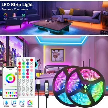 Bluetooth Led Trake Svjetla za Sobu Neonska Svjetla RGB5050 Boja Led Traka TV Backlight LED Dekoracije 1-5 m 10 m 20 m 30 m Luces Led