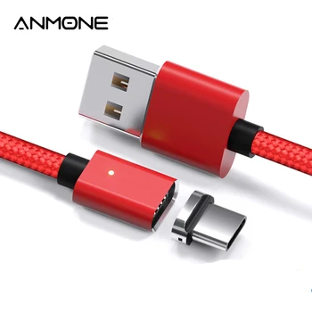 ANMONE Magnetski Kabel Micro USB Type C Kabel 1 m 2 m Najlon Pletena Žica Za Brzo Punjenje Brzi Punjač Za Telefon Magnetski za Punjenje Kabel Za Prijenos Podataka