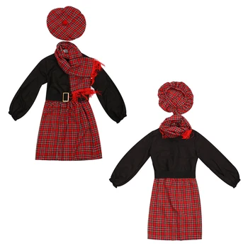 Škotska haljina za djevojčice u etničkom stilu, Nova odjeća, klasicni Etnički Stil za djevojčice-odjevanje s кисточками i dugim rukavima, Casual odjeća