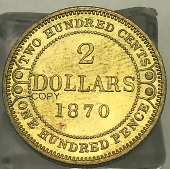 Kanada 1870 2 Dolara Dvjesto Centi Victoria Newfoundland Sto Denara Zlato Proizvoda od Mesinga Metalni Prijenos Novčić