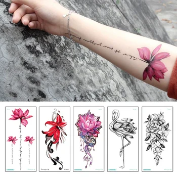 Moda Šarene Cvijeće Tetovaže Žena Nove Vodootporne Privremene Black Tattoo Naljepnice Body Art