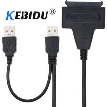 kebidu Dual USB 2.0 to SATA 22Pin Kabel-ac Pretvarač 5,5 mm za SATA3.0 HDD Vanjski Agregat Hard Disk