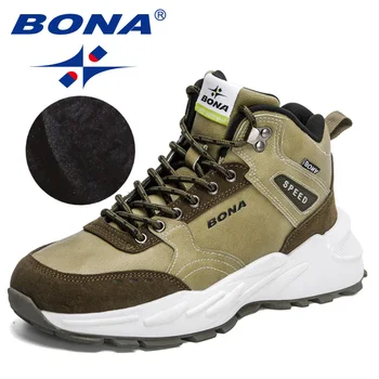 BONA/Novost 2023 godine, Dizajnerske Klasične Pliš Super Tople Zimske Cipele za Muške Zimske Čizme, Muške Ulične Udoban Visokih Боти