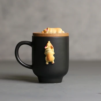 Crtani 3D Corgi Francuski Buldog Šalice Slatka ljubimci Kava Šalicu za Čaj Šalice Vode Mlijeko Limun Posuđe Za Piće Par Šalica Poklon Za Prijatelja