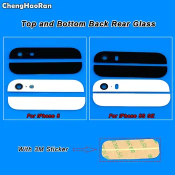 ChengHaoRan 1 compl. Stražnji Poklopac Staklo Stražnje Kućište Za iPhone 5 5S SE Prikupiti Telo Gornja Donja Fotoaparat Bljeskalica Objektiv + 3 M Naljepnica