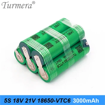 TUR18650VTC6 30A 18650 punjiva baterija 5s 18V 21V 3000mah VTC6 baterija baterija baterija baterija Baterija za Odvijača ili Korištenje klima neradnik skrojen