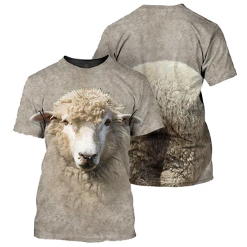 CLOOCL Moderan majice sa životinjama, Zabavne Slatka Majice s Ovce sprijeda i straga, Majice s 3D Ispis, Muške i Ženske Svakodnevne Majicu u stilu Харадзюку, Ljetne Majice
