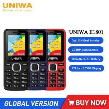 Mobilni Telefoni UNIWA E1801 GSM 1,77 Inča 800 mah sa funkcijom Telefona s dvije SIM kartice, Dual Standby Mobilni Telefon, Bežični FM radio za Starije Osobe