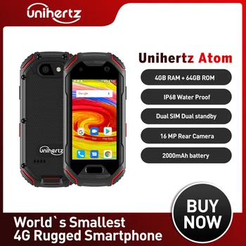 Unihertz Atom Izdržljivi Pametni telefon 4 GB, 64 GB Android 9 Восьмиядерный Разблокированный Mobilni Telefon 2,45 inča mini Džepni Mobilni telefon 2000 mah NFC