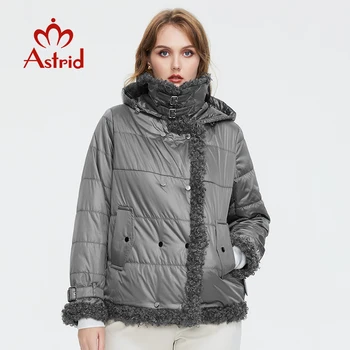 Zbirka Astrid 2022, ženska jesensko-zimska jakna, Kratka jakna od ovčje vune, Ženska moda toplo parka, Suptilna pamučno donje kaput AM-9775