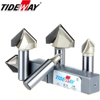 TideWay V Tip 3D Mliječna Fraise PVC, Akril Rubnjak Za ukošenje Stroj za Alat Reza Alat V Tip Nož 1/4*1/4