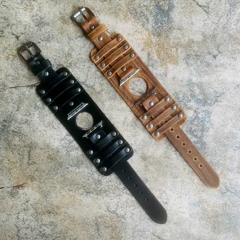 Novi Narukvica-Prirubnica sa Zakovicama u stilu punk Za Apple Watch Band 38 mm 40 mm 42 mm 44 mm 41 mm 45 mm Remen od prave kože iWatch 3 4 5 6 7 SE