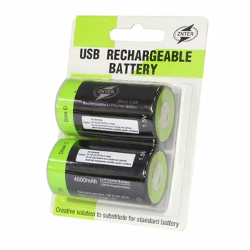 ZNTER Kvalitetan Praktičan 1.5 4000 mah USB-Punjive D Baterija je Litij Polimer za Skladište Drone Intimne Pribor Lider Prodaje