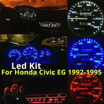 WLJH 16x Bijela Plava Crvena Zelena Roza Žuta Kontrolna Ploča + Komplet Led Žarulje Klima kontrole za Honda Civic EG 1992-1995
