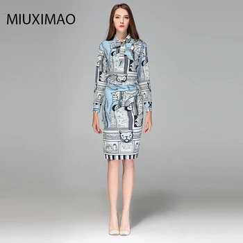 MIUXIMAO 2023, Kvalitetne Proljeće-jesen Modni Setove, Kostime, 2 komada, Elegantan Ženski Uredski Odijelo sa Dugim Rukavima i po cijeloj površini, Ženski