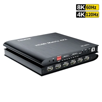 8 Do 60 Hz HDR HDMI True Matrix 4x2 4 Do 120 Hz Matrica HDMI Profesionalni Razdjelnik Prekidač 4 2 iz Kutije HDCP2.3 za PS4 HDTV PC Monitor