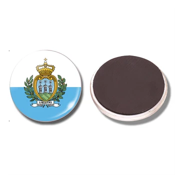 Republika San Marino Nacionalna zastava 30 mm Magnet Za Hladnjak Stakleni Кабошон Magnetne Naljepnice Za Hladnjak Držač Za Bilješke Kućni Dekor