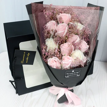 ХВАЙИ Sapun Ruža Buket Umjetni Cvijet Flores Biljka Brak Rođendan Božić Vjenčanje Poklon Za Valentinovo Kućni Dekor
