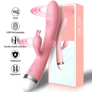 G Spot Rabbit Vibrator Seks-Igračke za Žene USB-Punjive Дилдовибраторы Vagina Клитори Maser Dvostruka Vibracija AV Štap Seks
