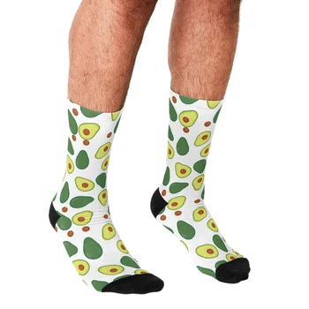 Gospodo zabavne čarape, Svježe лаймово-zelene i žute Čarape s avokadom, harajuku, Gospodo Sretne čarape u stilu hip-hop, Novosti, Svakodnevne Lude Čarape za dječake