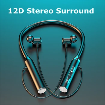 Bežične Bluetooth kompatibilne slušalice 5.2 s Vanbrodskim Шейной Stereo Шумоподавляющей Univerzalne sportske Slušalice S mikrofonom