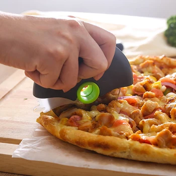 Nož za Pizzu od Nehrđajućeg Čelika sa Poklopcem, Rulet, Valjak Noževi za Pizzu, Đonovi Ručka, Hrane Materijal za Kuhinjski Alat za Pečenje