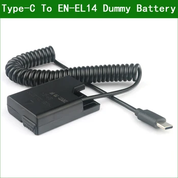 USB-C Tip-C Kabel na EN-EL14 EL14A EP-5A Lutka Baterija Rezervne Baterije za telefone USB Kabel Nikon COOLPIX P7000 P7100 P7700 P7800 D5600 Df