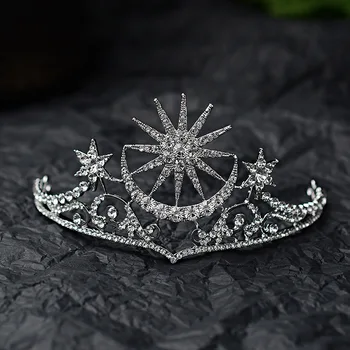 Barokne Star Crown Crystal Svadbeni Tiaras Gorski Kristal Kazališni Vijenac Nevjesta Zvijezda Šlem Vjenčanje Pribor Za Kosu Tijara De Нойва