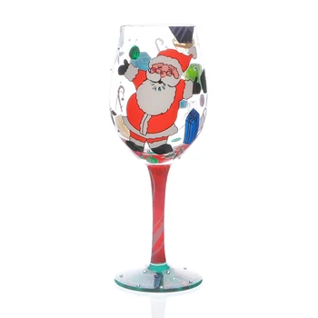 Europa Božićno Tema Ručno Oslikana Kristalnu Čašu Crnog Vina Staklenu Čašu Home Bar Hotel Večernje Posuđe Za Piće Božićni Pokloni