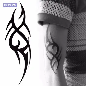 2020 Topla Crna Privremena Tetovaža Body Art Tattoo 3D Vodootporan Privremene Tetovaže Naljepnica Umjetnost Muškarci Ruka Noga Lažna Tetovaža Papir