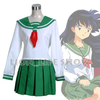 Novi Dolazak Japanske Anime Инуяша Кагоме Хигураши Cosplay Odijelo Uniformi Za Косплея Bijela Bluza Zelena Suknja