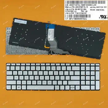 Nova latinska španjolski tipkovnica Teclado za laptop HP ENVY 15-as000 15-as100 15t-as000 15-as000 15-as100 15t-as000 Sa srebrnim pozadinskim OSVJETLJENJEM