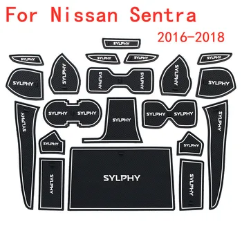 Za Nissan Sentra 2016-2019 3D Gumeni Tepih Unutarnji Protuklizni Tepih Vrata Utor Mat Šalica Jastuk Utor Mat Auto Naljepnice Pribor