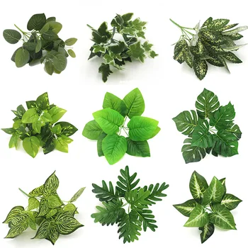 Umjetne plastične simulacija biljke zidni Zelene pribor za biljke materijali Sobnih biljaka sa ljepila lišćem Simulacija lišće