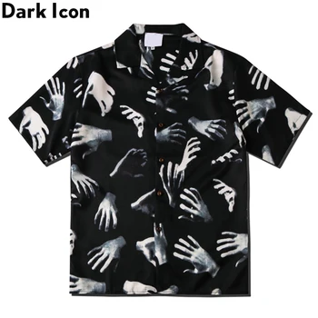 Vintage Ulični Majice s po cijeloj površini Dark Icon za Muškarce, Ljetni Havajske Košulje 2020, Muški Top