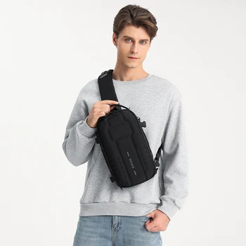 Višenamjenski muška torba OZUKO preko ramena, USB protiv krađe torba-instant messenger, Sportski vodootporna torba