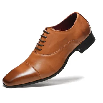 Muška obuća; Novo 2020 godine; proljeće modeliranje cipele Visoke kvalitete, Poslovne cipele od Umjetne kože čipka-up; Službeni cipele za Vjenčanje zurke